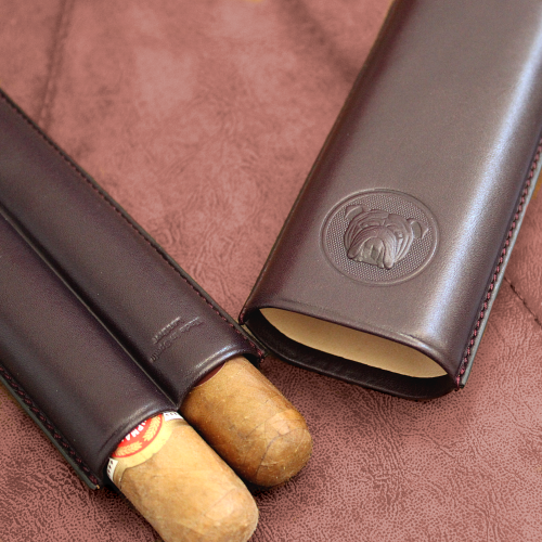 Dunhill Bulldog Cigar Case Corona Extra - Purple - Fits 2 Cigars